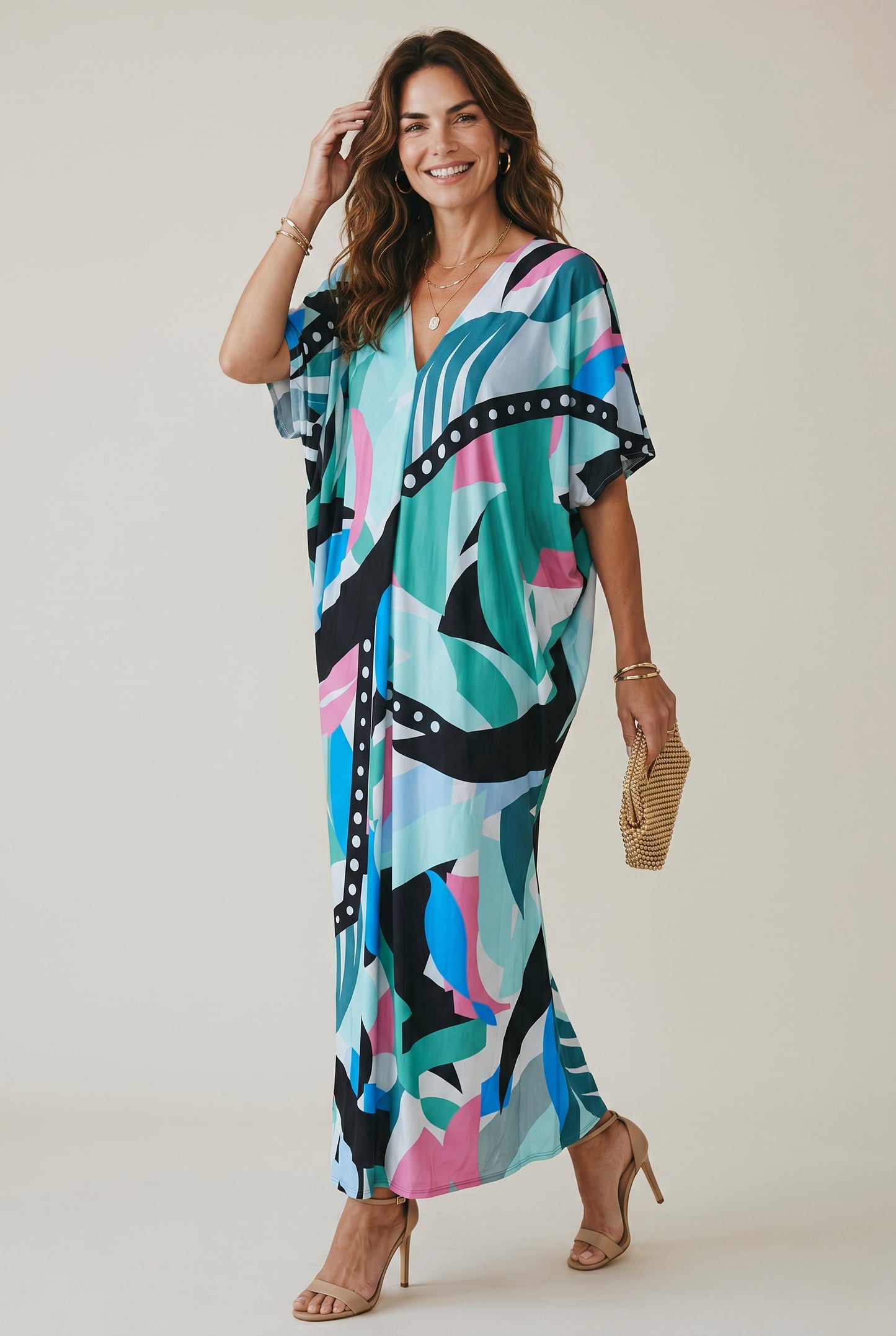 Robe longue fluide col V – Bonifacia