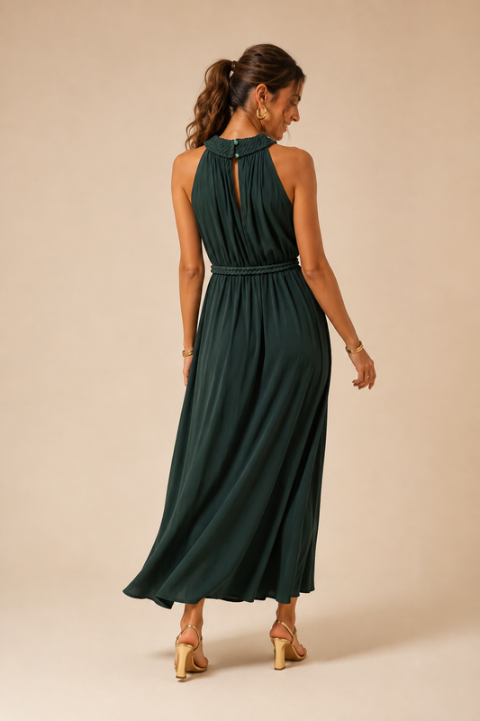 Robe longue col montant tressé - Bulgarie