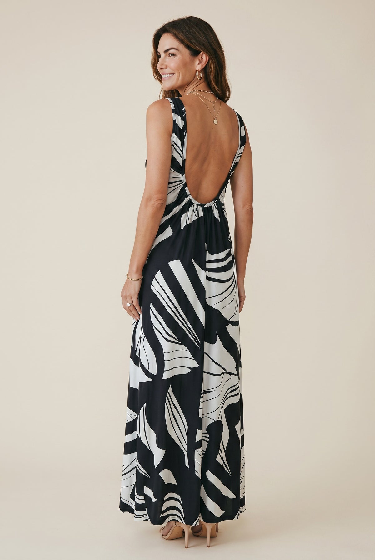 Robe longue dos plongeant - Jade