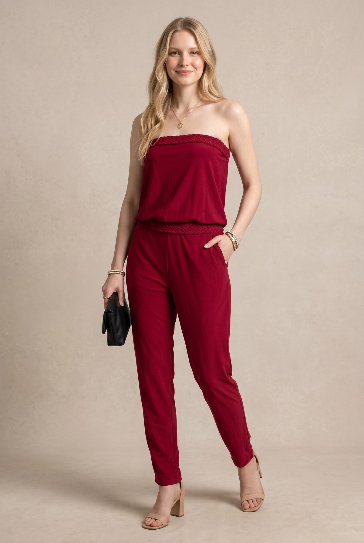 Combinaison pantalon bustier fluide – Petra
