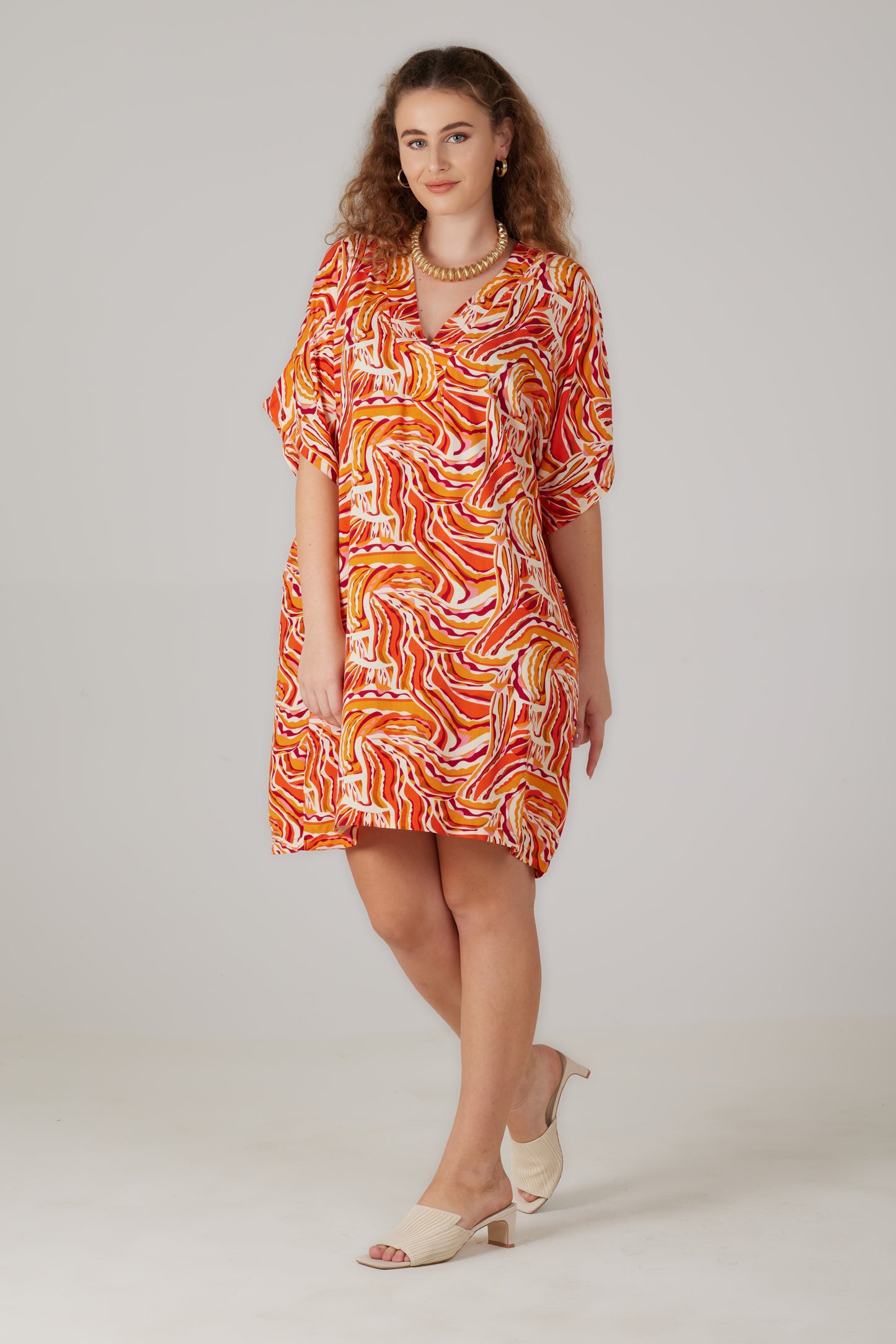 Robe courte manches courtes imprimé Lumera - Mattea