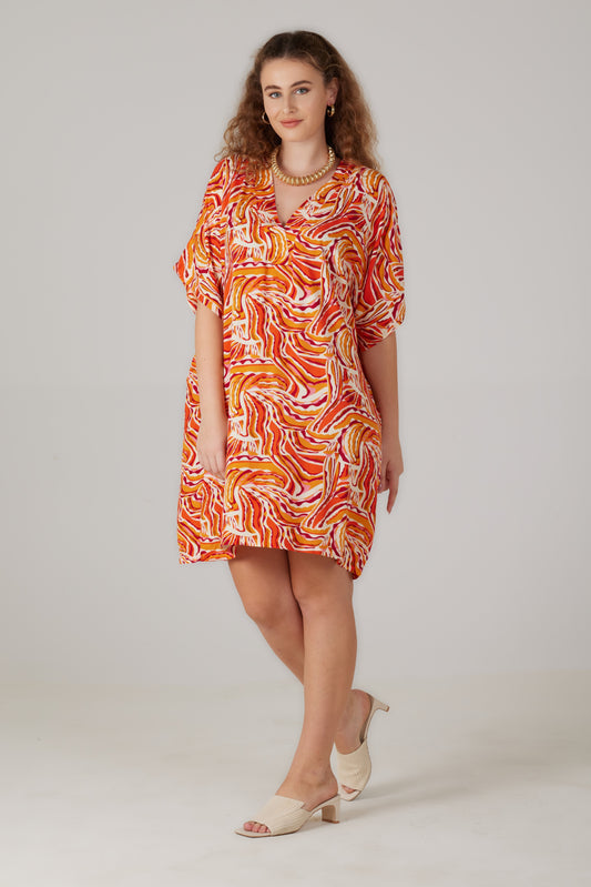 Robe courte manches courtes imprimé Lumera - Mattea