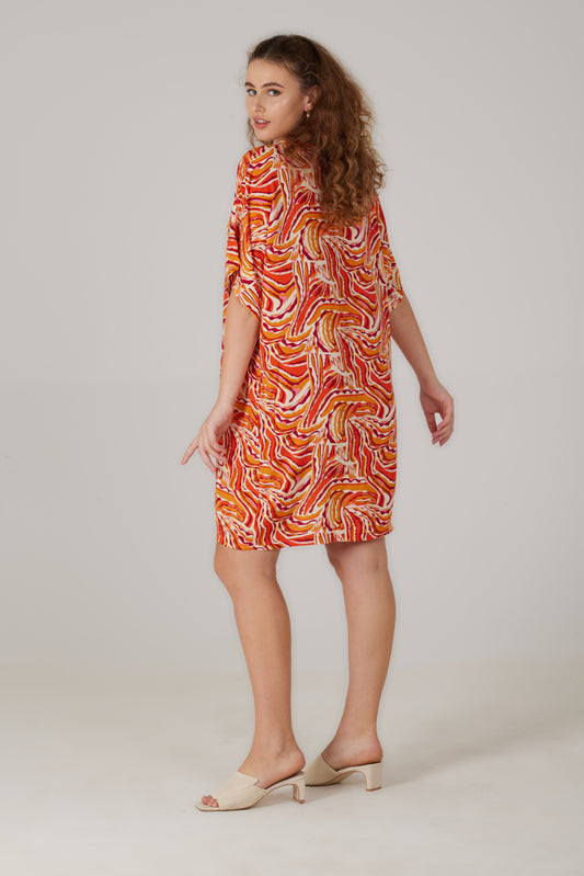 Robe courte manches courtes imprimé Lumera - Mattea