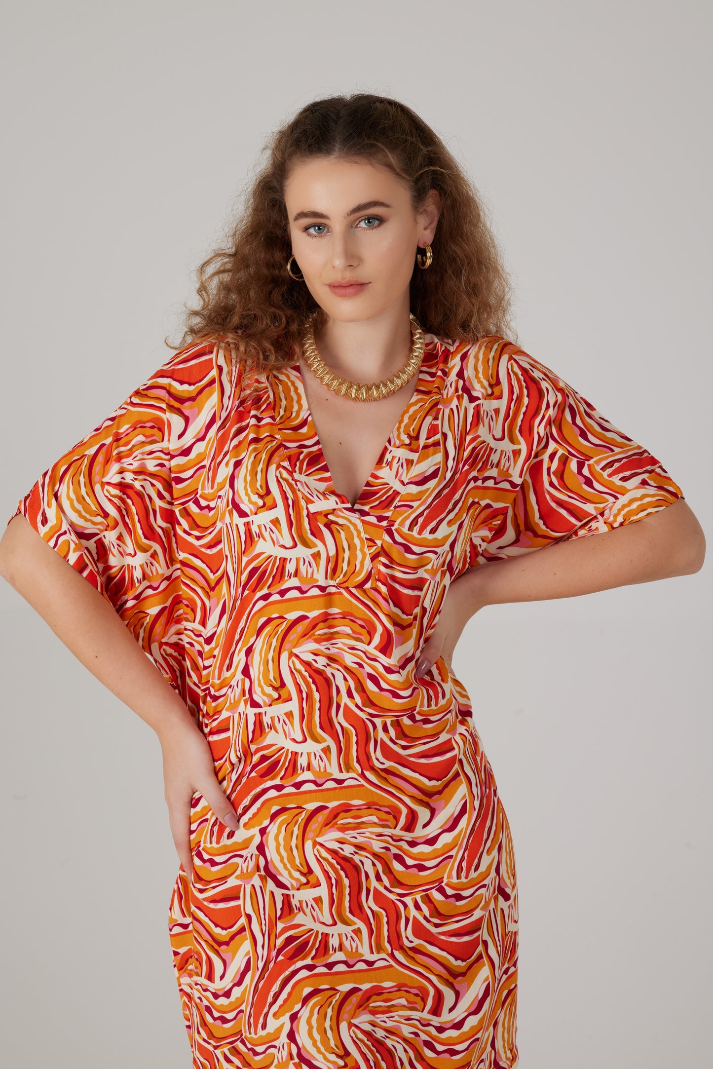 Robe courte manches courtes imprimé Lumera - Mattea