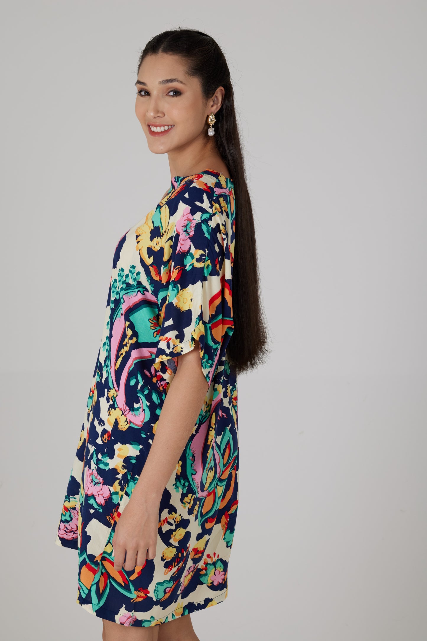 Robe courte manches courtes imprimé Turchina - Mattea
