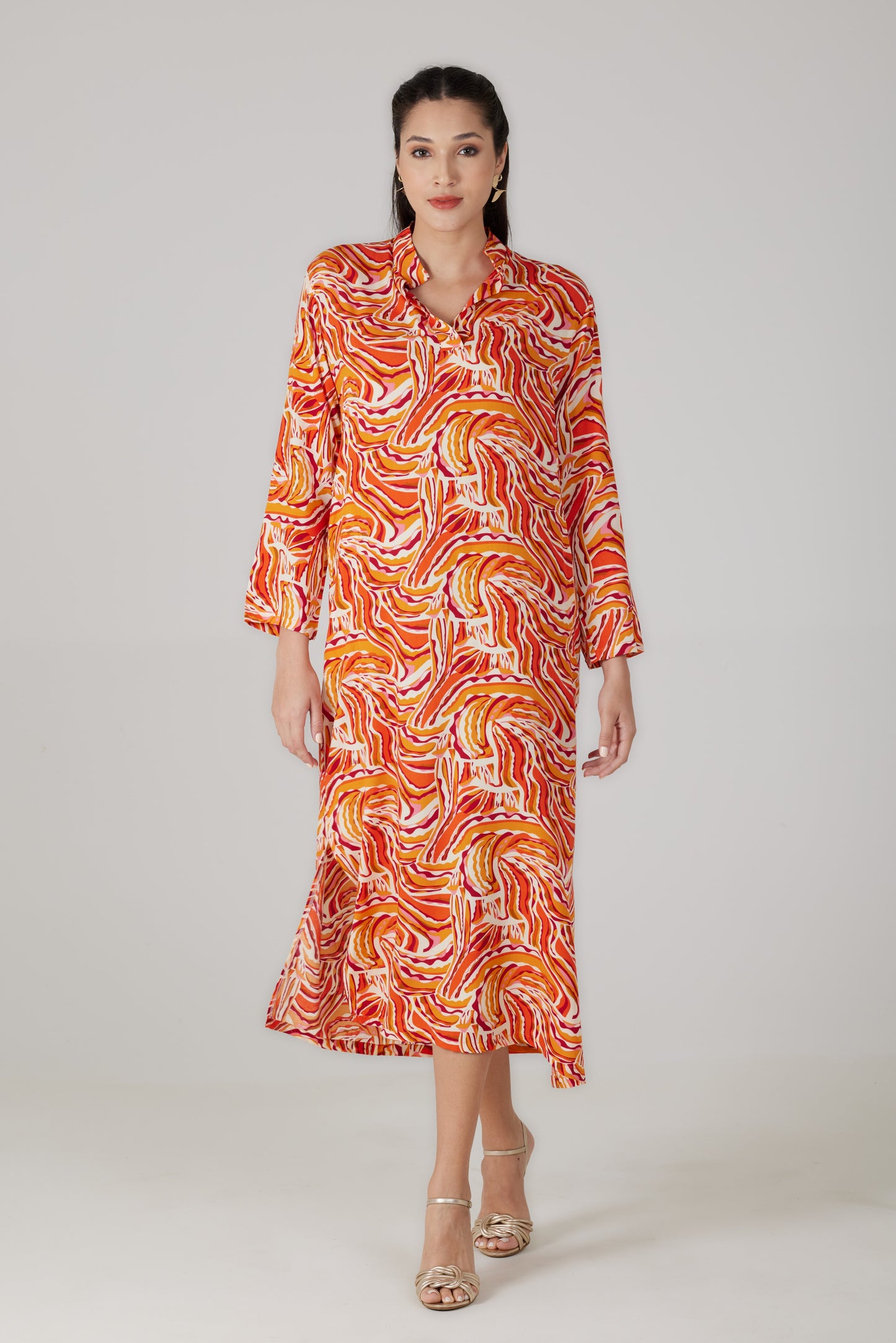 Robe longue manches longues imprimé Lumera - Giulia