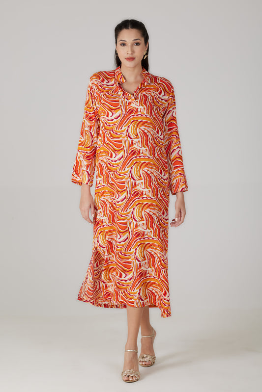 Robe longue manches longues imprimé Lumera - Giulia