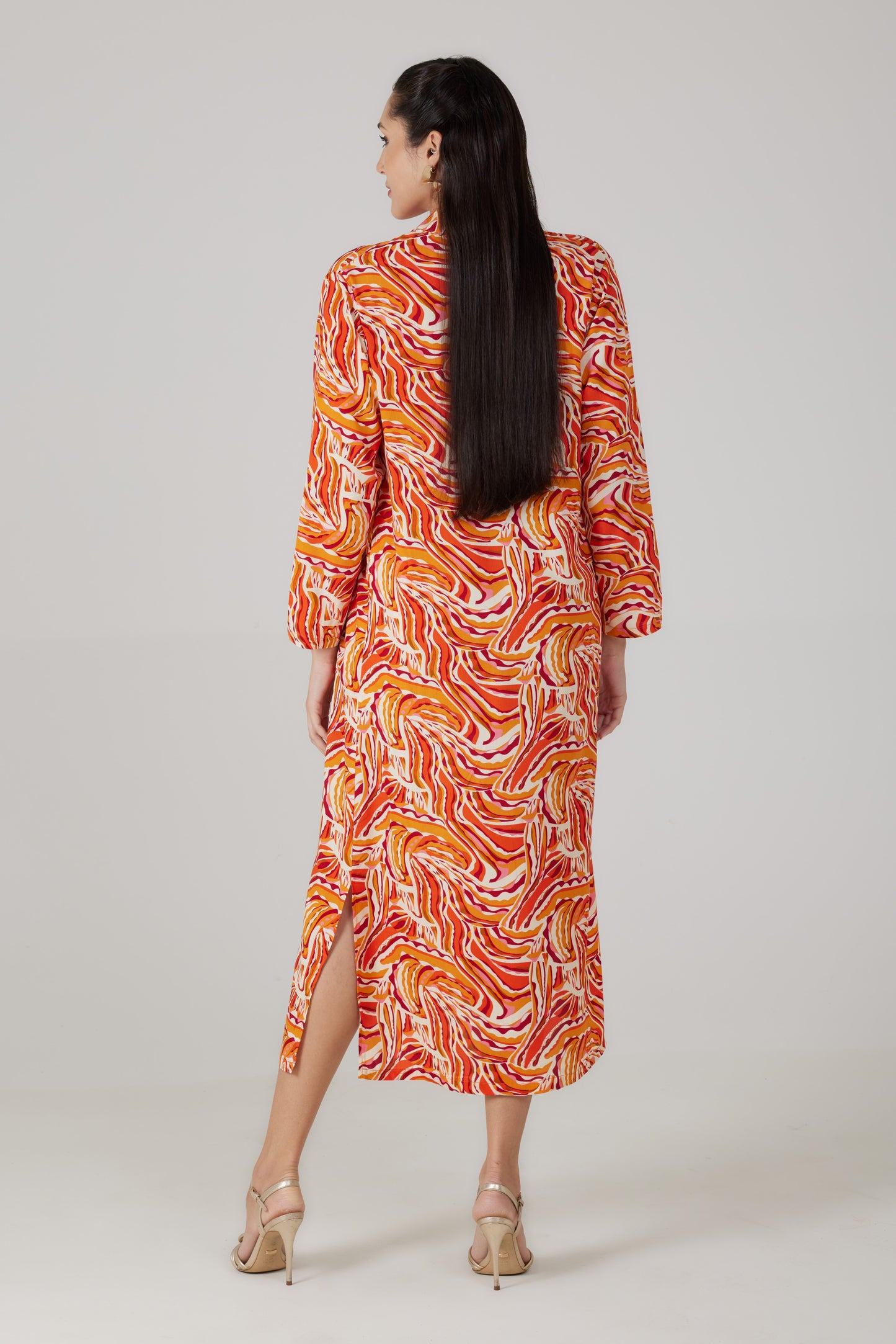 Robe longue manches longues imprimé Lumera - Giulia