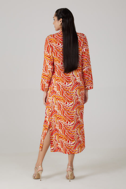 Robe longue manches longues imprimé Lumera - Giulia