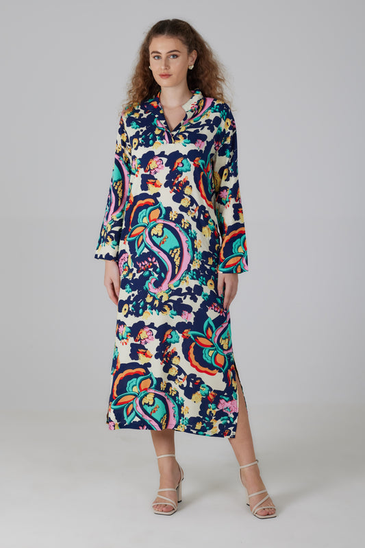Robe longue manches longues imprimé Turchina - Giulia