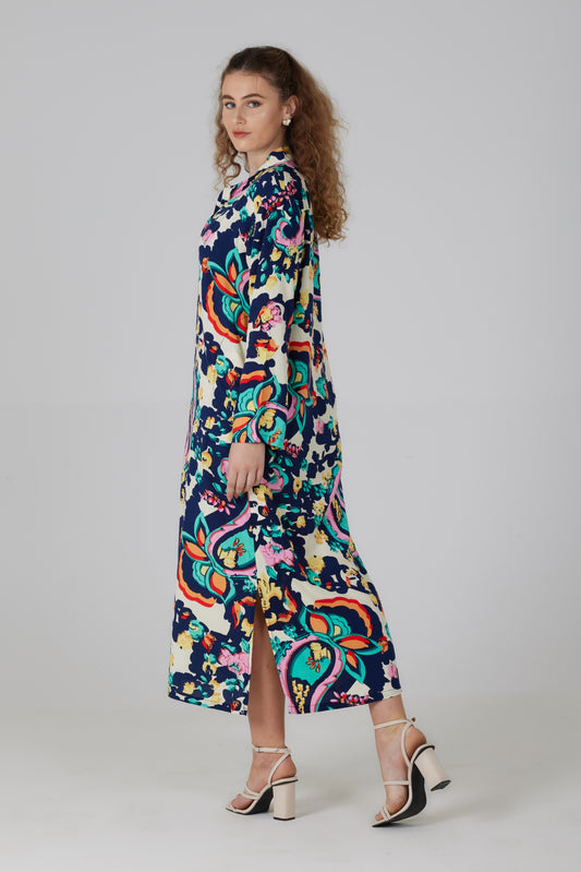 Robe longue manches longues imprimé Turchina - Giulia