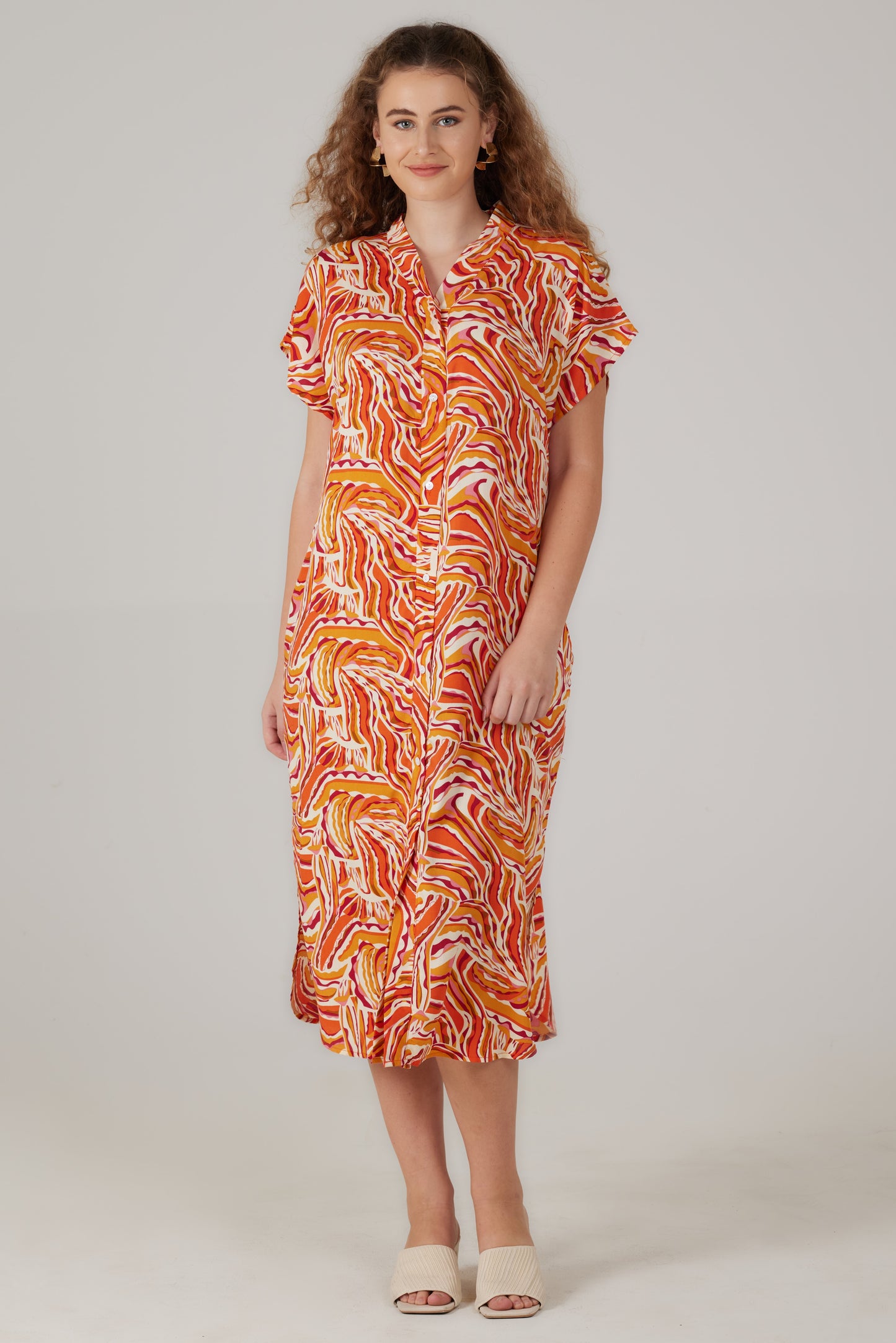 Robe longue manches courtes imprimé Lumera - Livia
