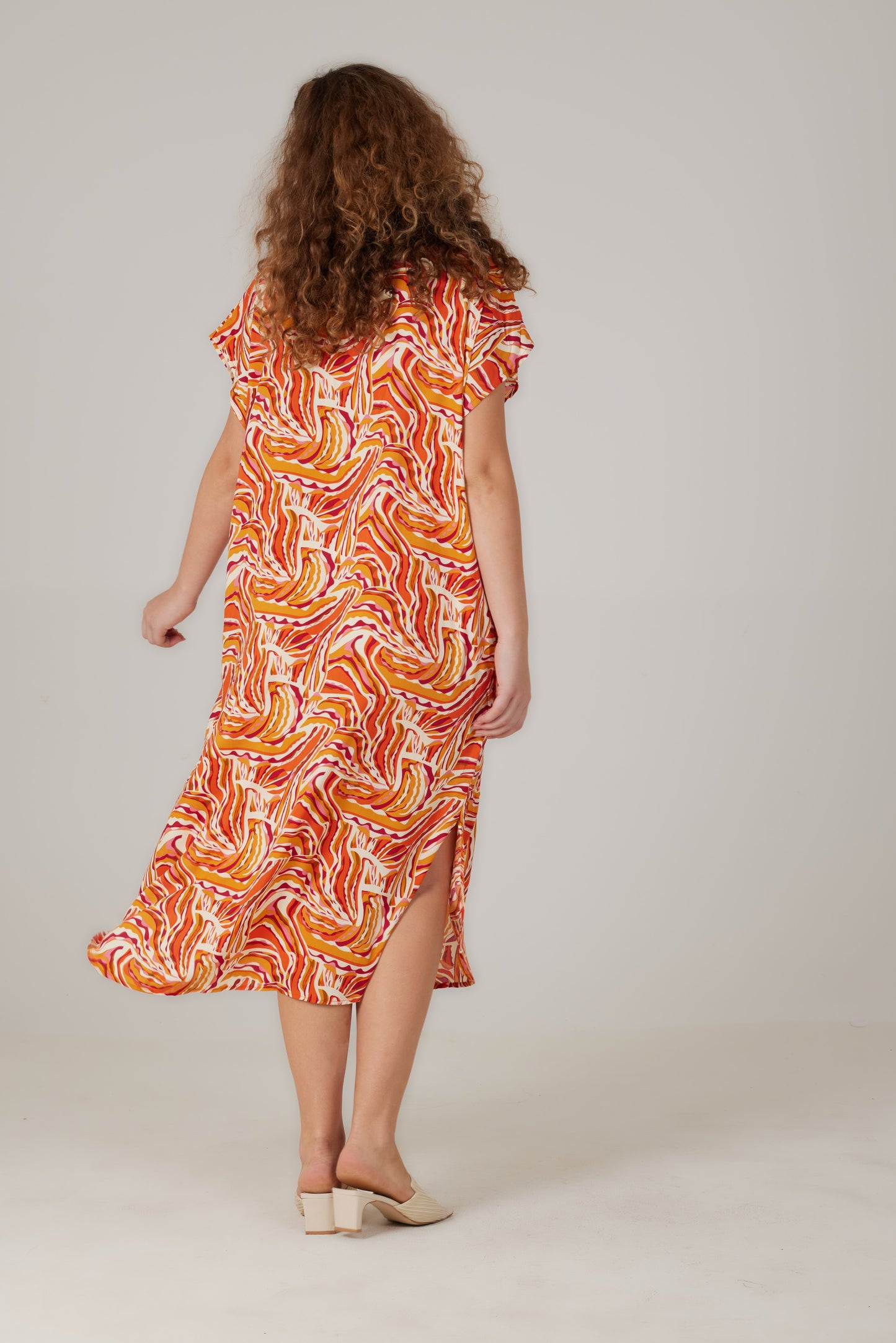 Robe longue manches courtes imprimé Lumera - Livia