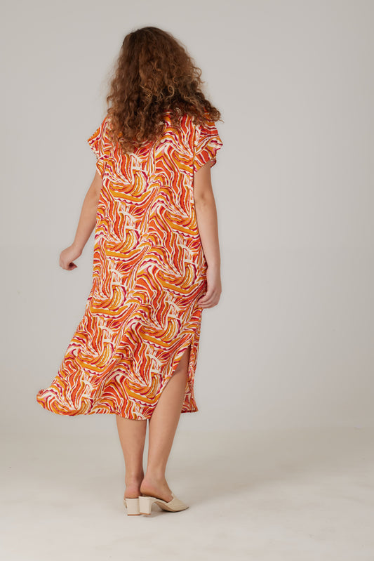 Robe longue manches courtes imprimé Lumera - Livia