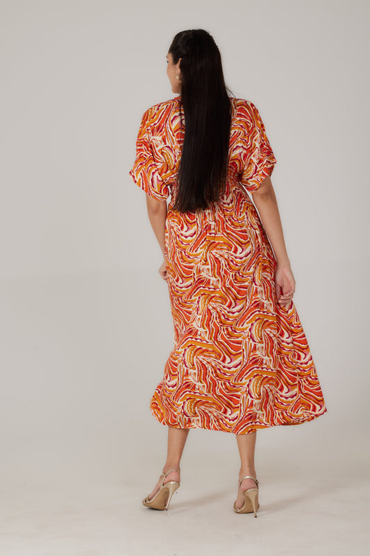 Robe longue manches courtes imprimé Lumera - Lucia