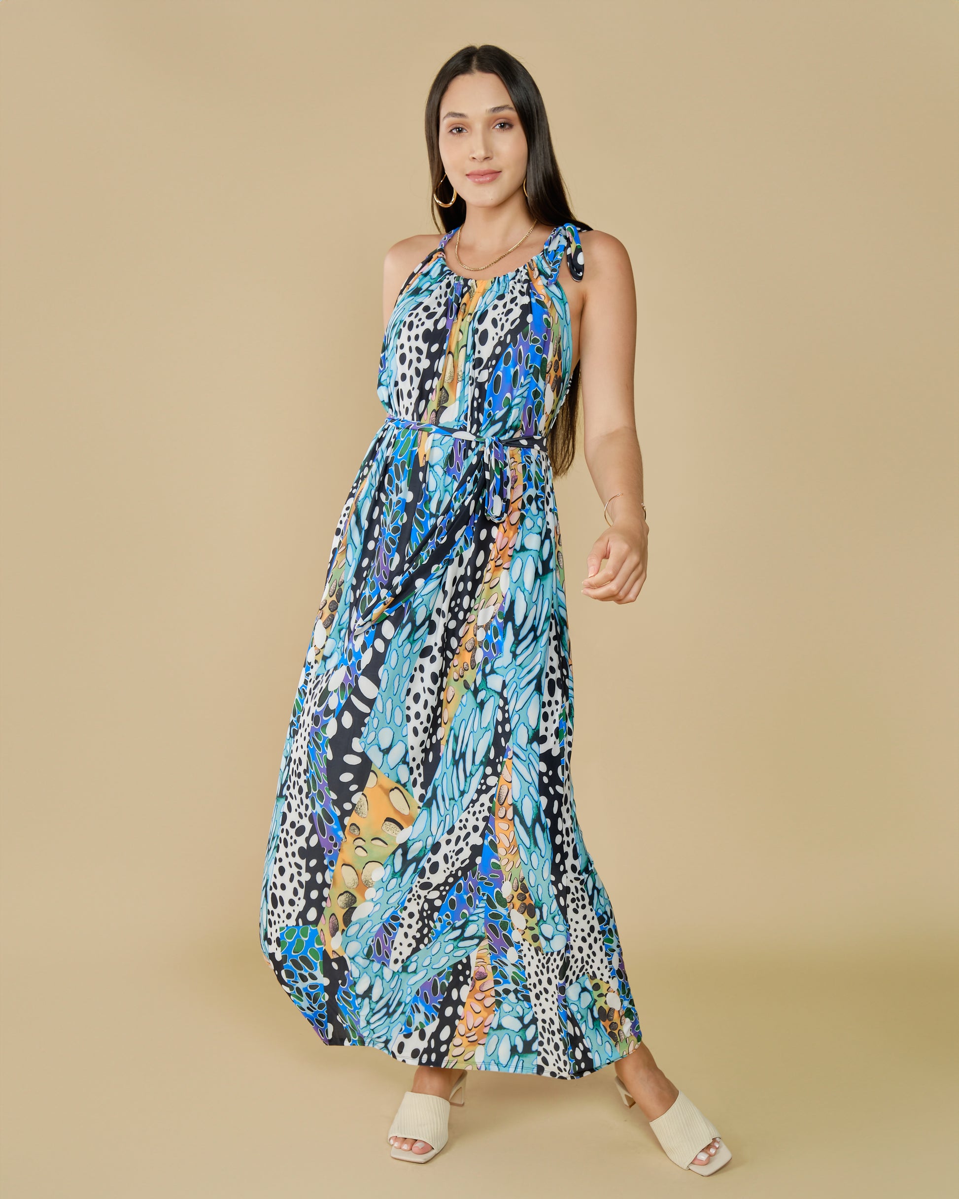 robe-imprimé-abstrait-bleu