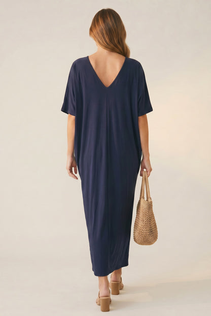Robe longue fluide col V – Bonifacia