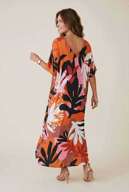 Robe longue fluide col V – Bonifacia