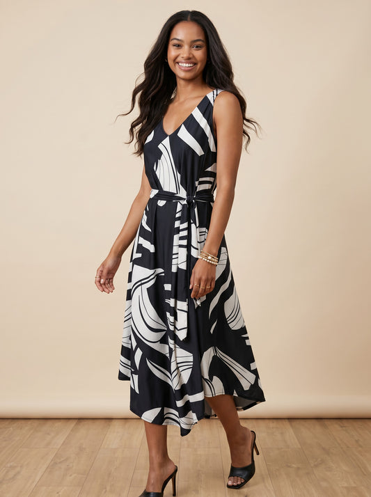 Robe longue fluide col V – Botti