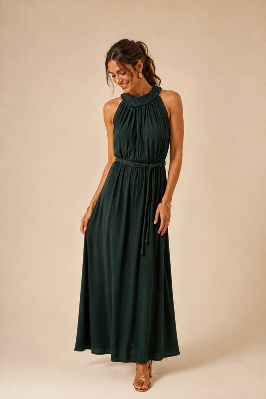 Robe longue col montant tressé - Bulgarie
