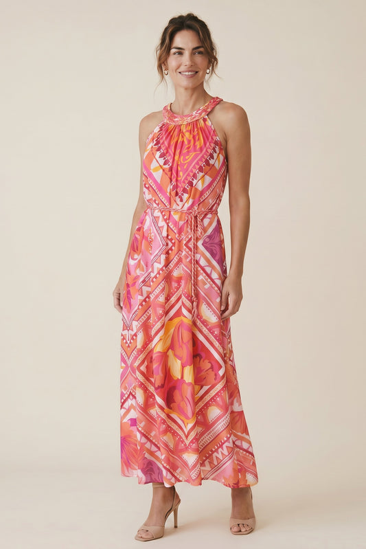 Robe longue col montant tressé - Bulgarie