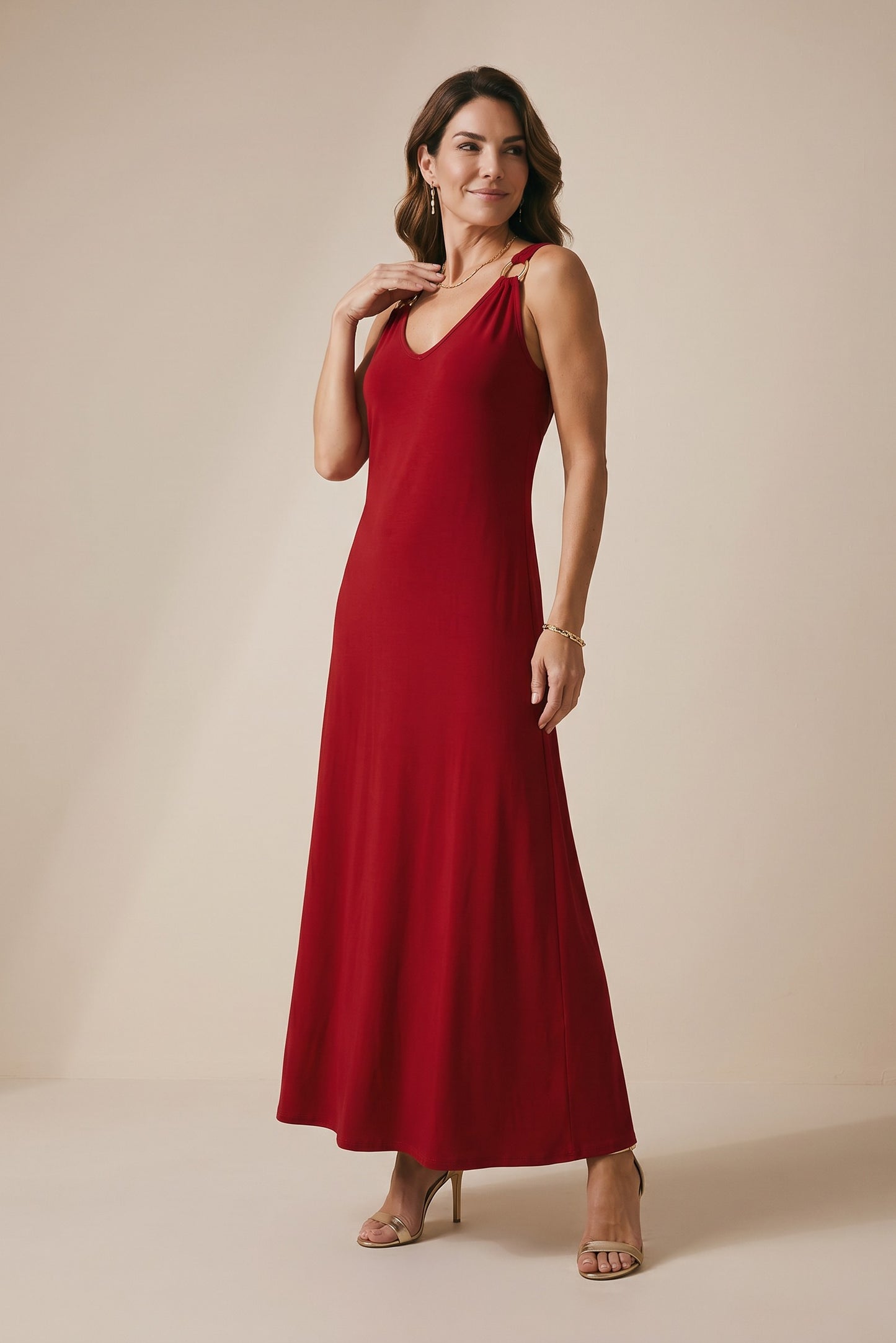 Robe longue dos plongeant - Jade