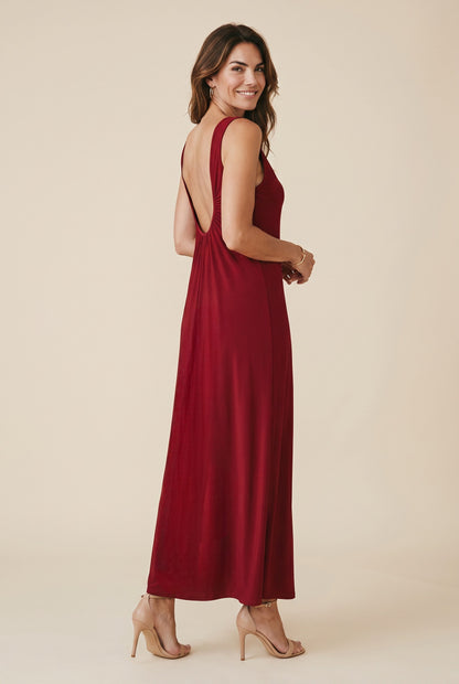 Robe longue dos plongeant - Jade