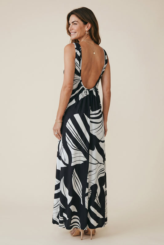 Robe longue dos plongeant - Jade