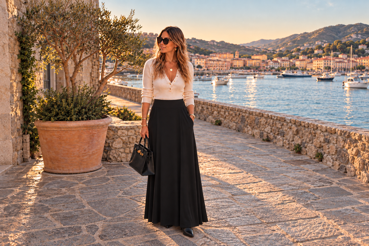 Jupe longue Autriche noire – Osanna Creazione