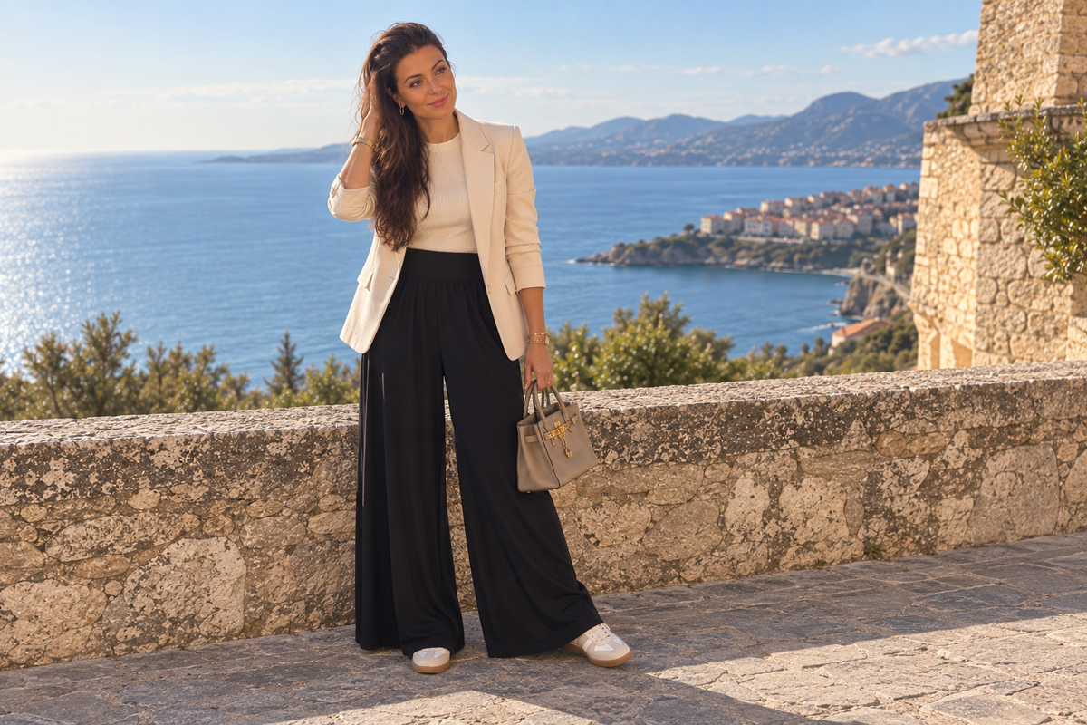 Pantalon ample Camila noir – Osanna Creazione