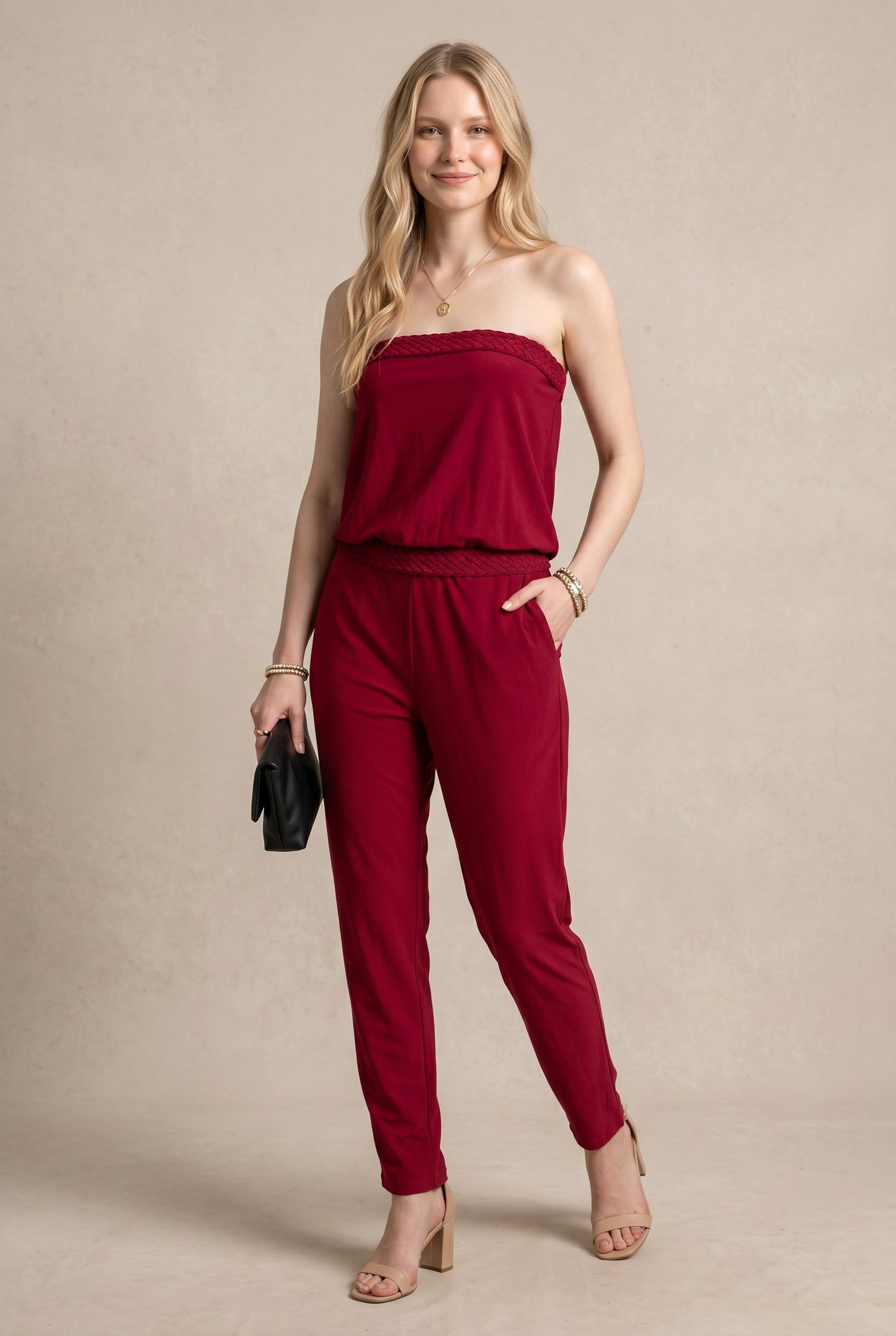 Combinaison pantalon bustier fluide – Petra