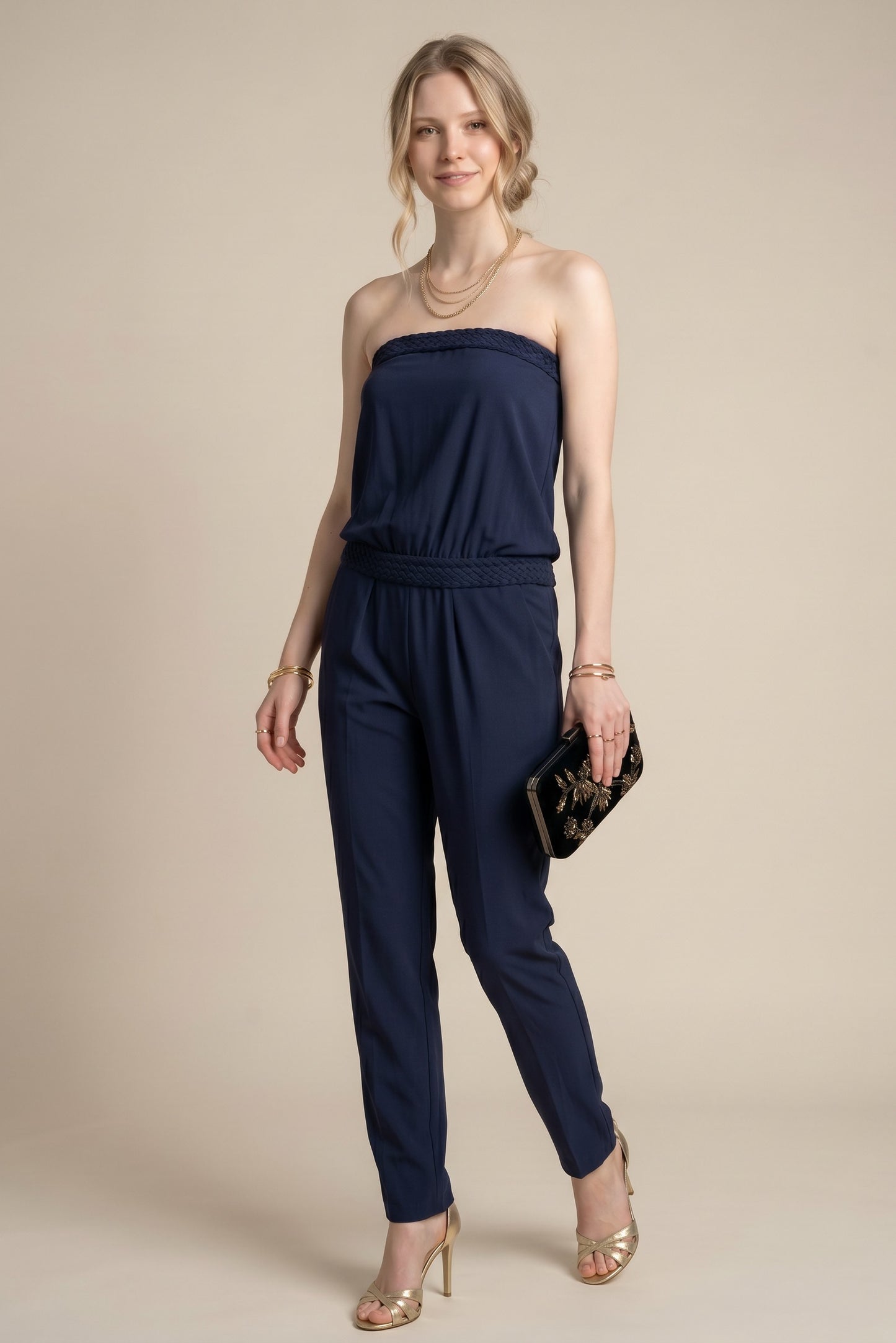 Combinaison pantalon bustier fluide – Petra