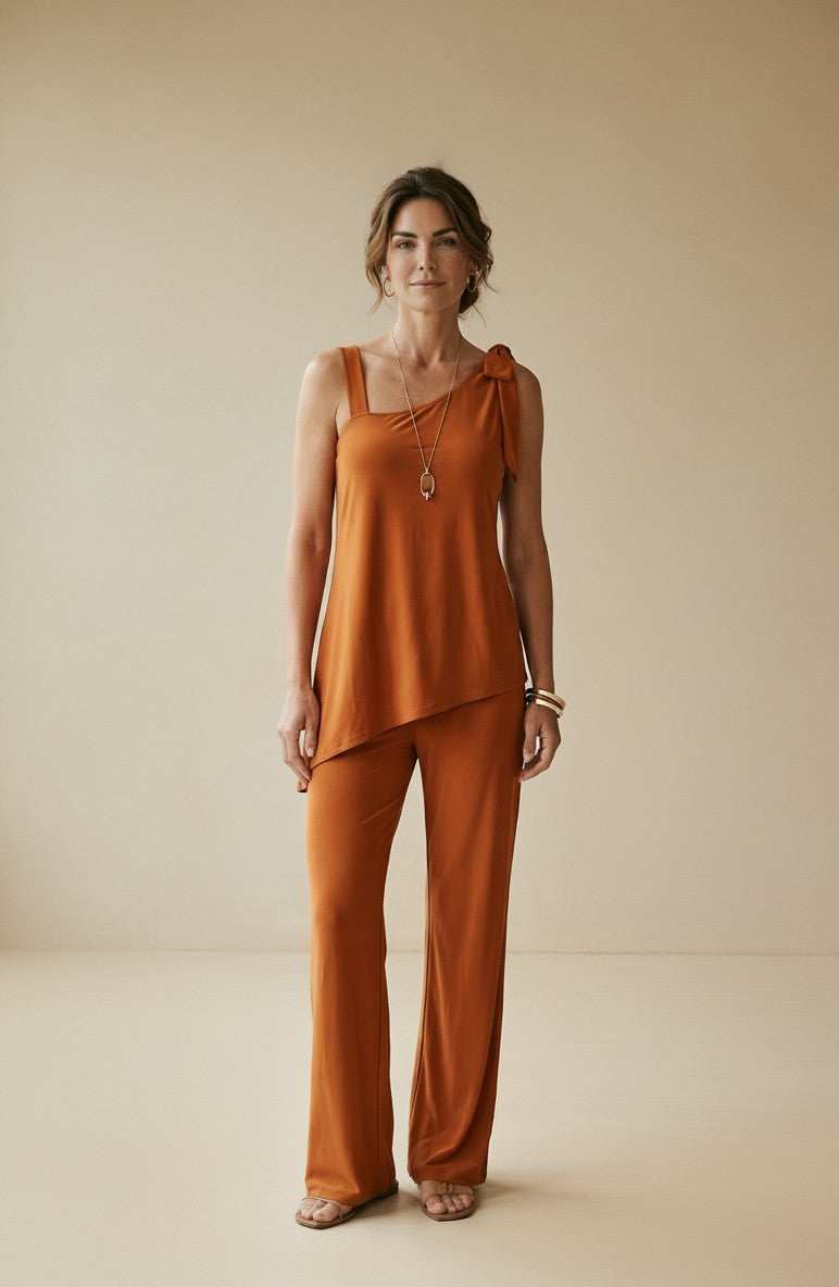 Combinaison pantalon asymétrique marron