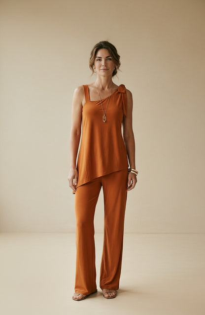 Combinaison pantalon asymétrique marron