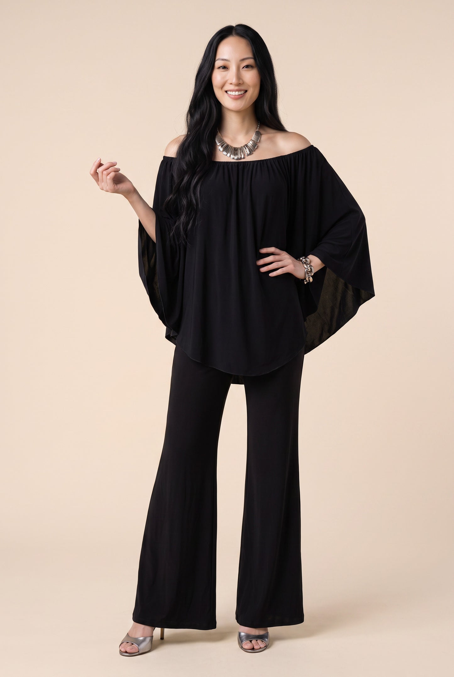 Off-the-shoulder jumpsuit - Poly