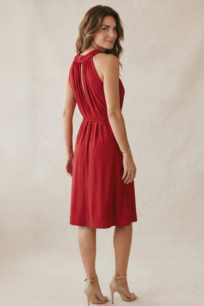 Robe courte col tressé – Absinte