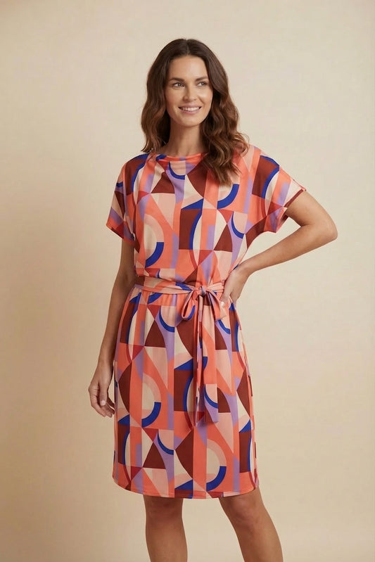 Robe courte col drapé avec ceinture - Adel