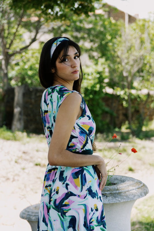Robe longue col v - Betty