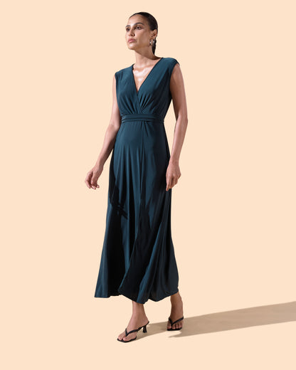 Robe longue col v - Betty