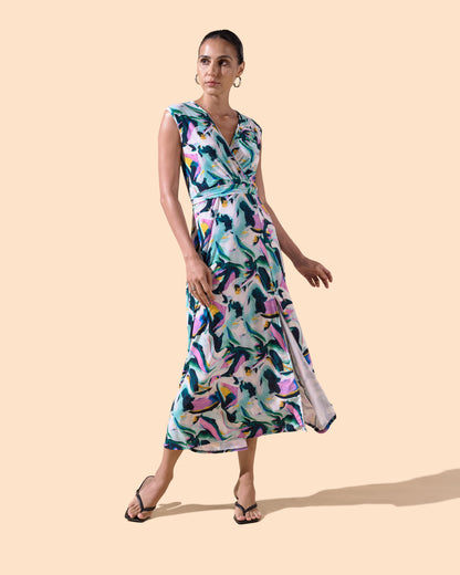 Robe longue col v - Betty