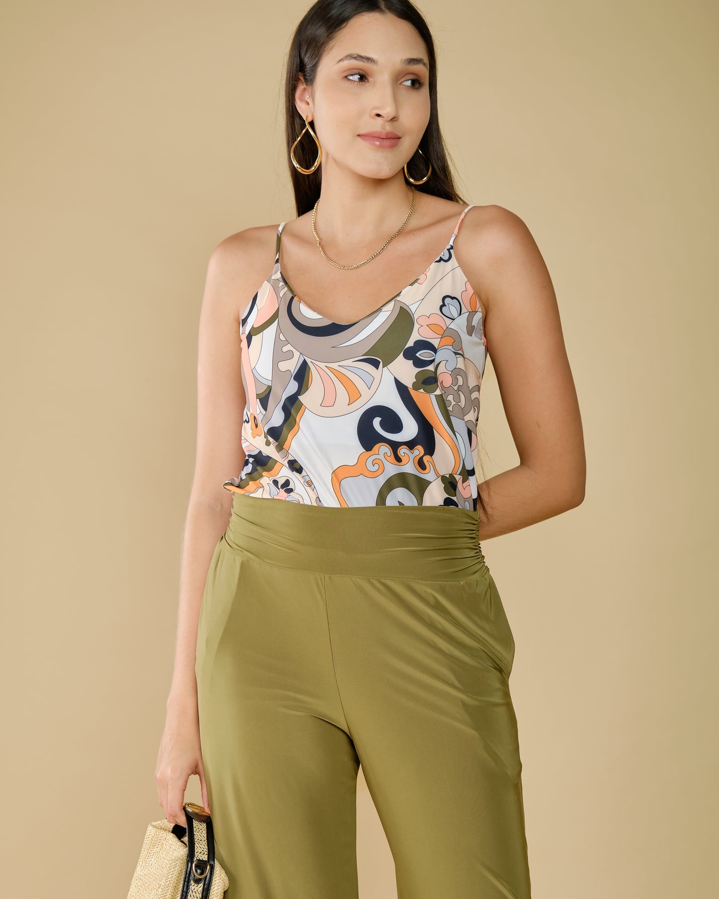 Ripple print strappy top - Tabato