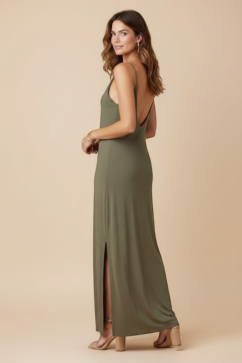 Robe longue à fines bretelles  -  Baobab