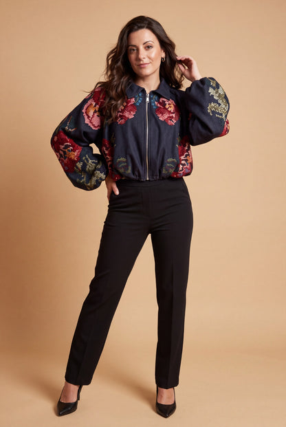Pantalon Jila noir, vue de face – Osanna Creazione