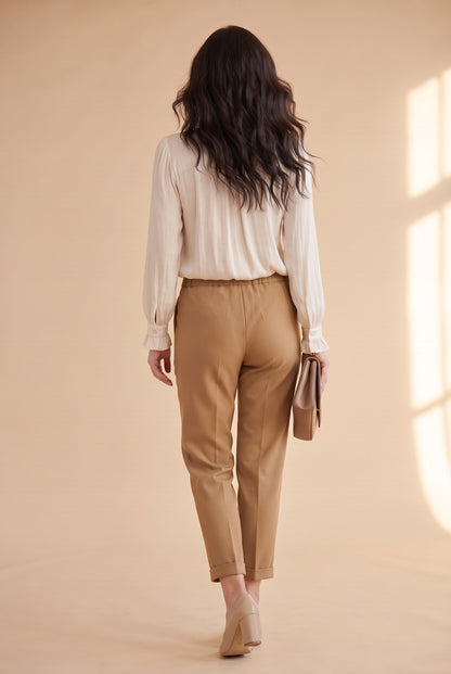 Pantalon SAMY beige femme, vue de dos – Sélection OSANNA