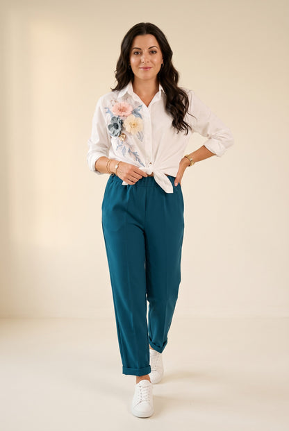 Pantalon SAMY bleu femme, vue de face – Sélection OSANNA