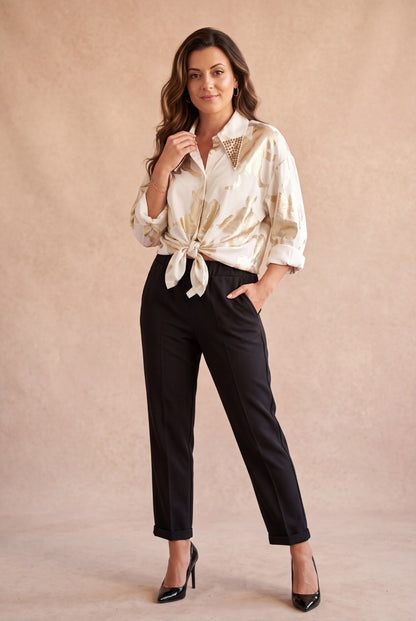 Pantalon SAMY noir femme, vue de face – Sélection OSANNA