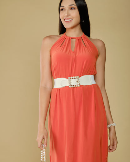 robe-fluide-courte-orange