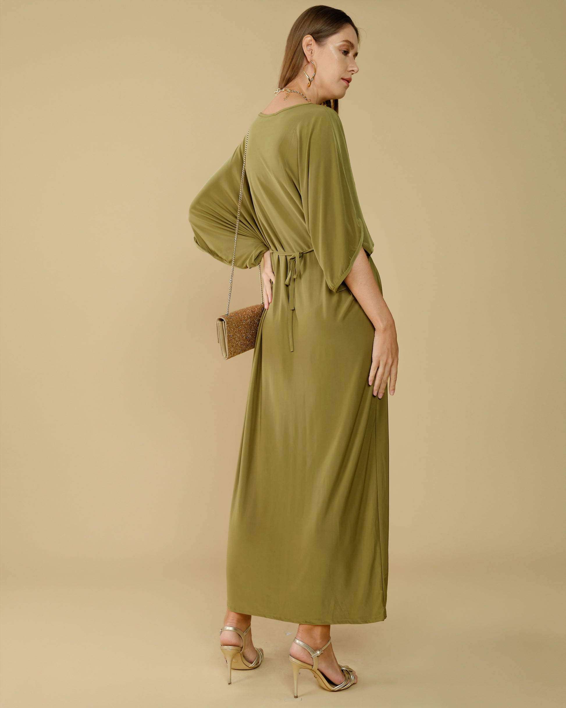 robe-femme-kaki-verte-fluide